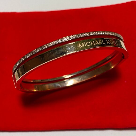 Michael Kors Gold Tone Hinged Bracelet - Picture 1 of 3